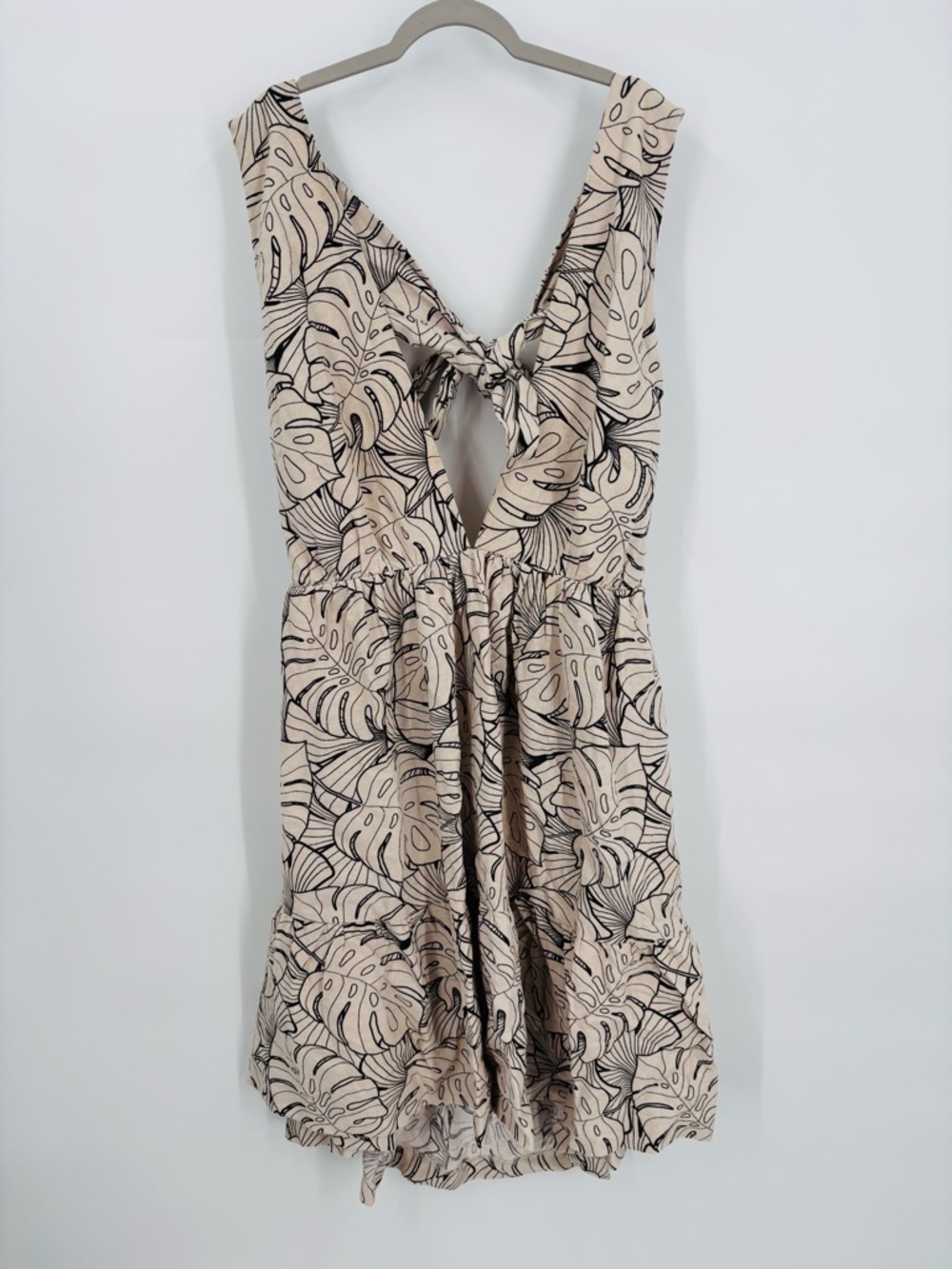 House of Harlow linen blend v-neck dress